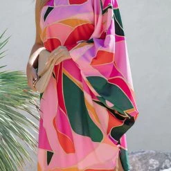 Levency Multi Print Asymmetrical One Shoulder Dress