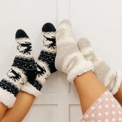 Levency Fuzzy Holiday Socks New In
