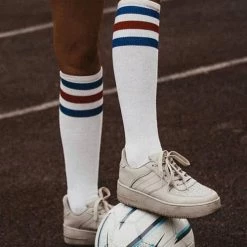 Levency New In Blue Red Stripe Socks