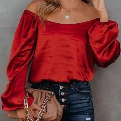 Levency New In Off The Shoulder Silky Top