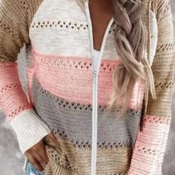 Levency Gradient Zipper Hoodie Cardigan New In