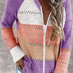 Levency Gradient Zipper Hoodie Cardigan New In