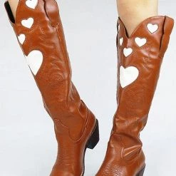 Levency Heart Slip On Cowgirl Boots