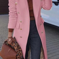 Levency Double Breasted Relaxed Fit Coat