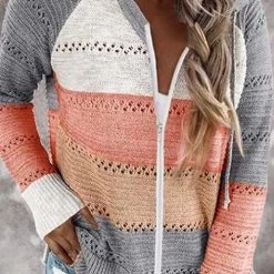 Levency Gradient Zipper Hoodie Cardigan New In