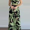 Levency New In Sleeveless Backless Crop Tops Maxi Skirt Sets