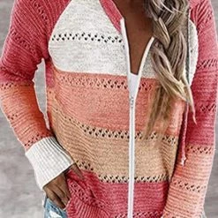 Levency Gradient Zipper Hoodie Cardigan New In