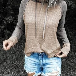 Levency New In Patchwork Drawstring Hoodie