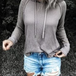 Levency New In Patchwork Drawstring Hoodie