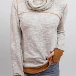 Levency Cowl Neck Color Block Sweatshirt New In