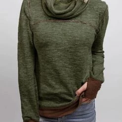 Levency Cowl Neck Color Block Sweatshirt New In