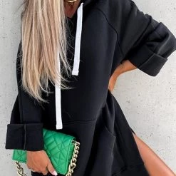 Levency New In Hooded Jumper Dress With Contrast Ties