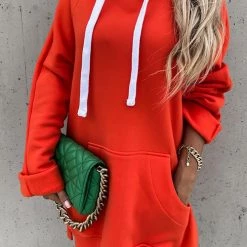 Levency New In Hooded Jumper Dress With Contrast Ties