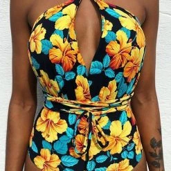 Levency V NECK Tied One-piece Swimsuit New In