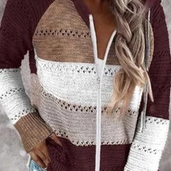 Levency Gradient Zipper Hoodie Cardigan New In