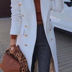 Levency Double Breasted Relaxed Fit Coat