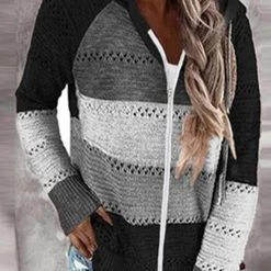 Levency Gradient Zipper Hoodie Cardigan New In