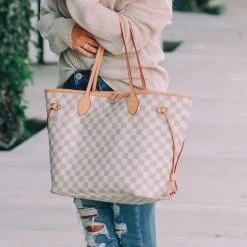 Levency Check Tote Handbag With Clutch Wallet New In