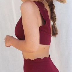 Levency Scalloped One Shoulder Bikini Set New In