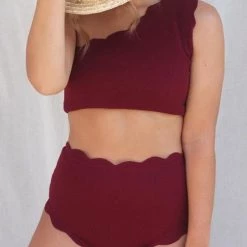 Levency Scalloped One Shoulder Bikini Set New In