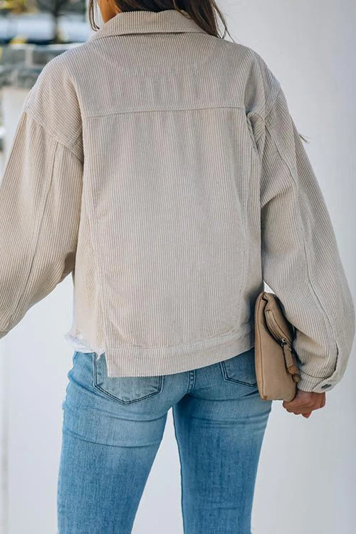 Levency Frayed Hem Cropped Corduroy Jacket New In 8 Levency Frayed Hem Cropped Corduroy Jacket New In