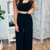 Levency Hollow Out Solid Wide Leg Two Piece Sets New In