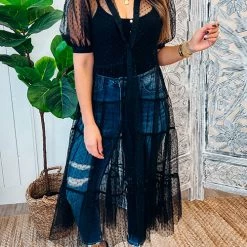 Levency Polka Dot Button Up Short Sleeve Coat