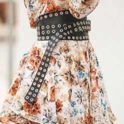 Levency New In Hollow Leather Wide Belt