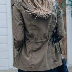 Levency Pockets Drawstring Hoodie Jackets New In