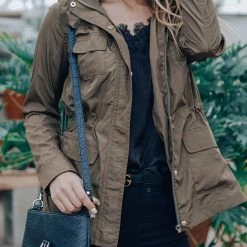 Levency Pockets Drawstring Hoodie Jackets New In