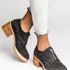 Levency Zipper Mid Heel Pumps