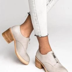 Levency Zipper Mid Heel Pumps