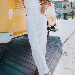 Levency New In Solid Pockets Denim Overall