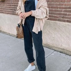 Levency New In Solid Pockets Denim Overall