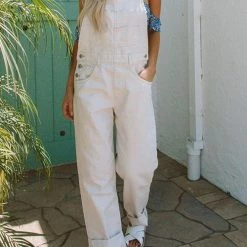 Levency New In Solid Pockets Denim Overall