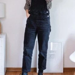 Levency New In Solid Pockets Denim Overall