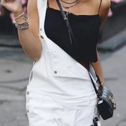 Levency New In Solid Pockets Denim Overall