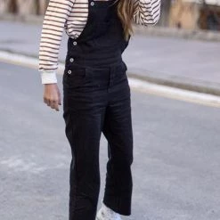 Levency New In Solid Pockets Denim Overall