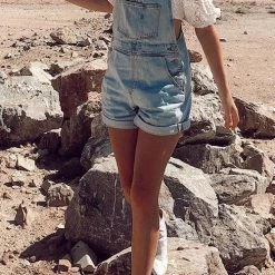 Levency New In Simple Denim Romper