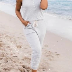 Levency Button Sleeveless Drawstring Jumpsuits 15 Levency Button Sleeveless Drawstring Jumpsuits