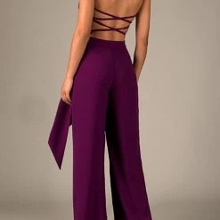 Levency Knot Backless Slip Jumpsuits