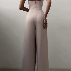 Levency Minimalism Wide Leg Slip Jumpsuits