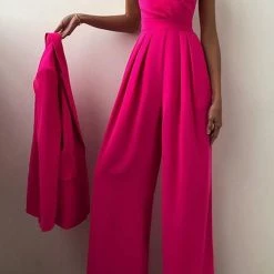 Levency Minimalism Wide Leg Slip Jumpsuits