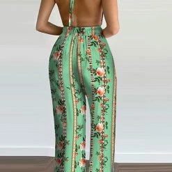 Levency Floral Print Backless Slit Slip Jumpsuits 12 Levency Floral Print Backless Slit Slip Jumpsuits