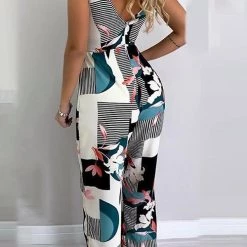 Levency New In Floral Print Bleted Slip Jumpsuits