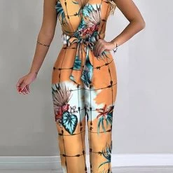 Levency New In Floral Print Bleted Slip Jumpsuits