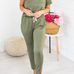 Levency One Shoulder Drawstring Jumpsuits New In