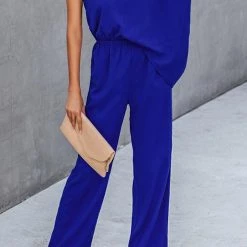 Levency New In One Shoulder Bat Jumpsuits