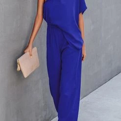 Levency New In One Shoulder Bat Jumpsuits
