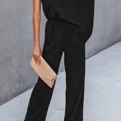 Levency New In One Shoulder Bat Jumpsuits